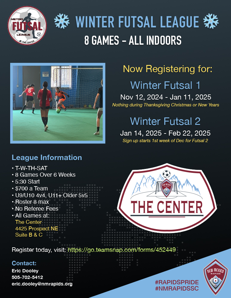 NMRSC Winter Metro Futsal League Flyer 091824