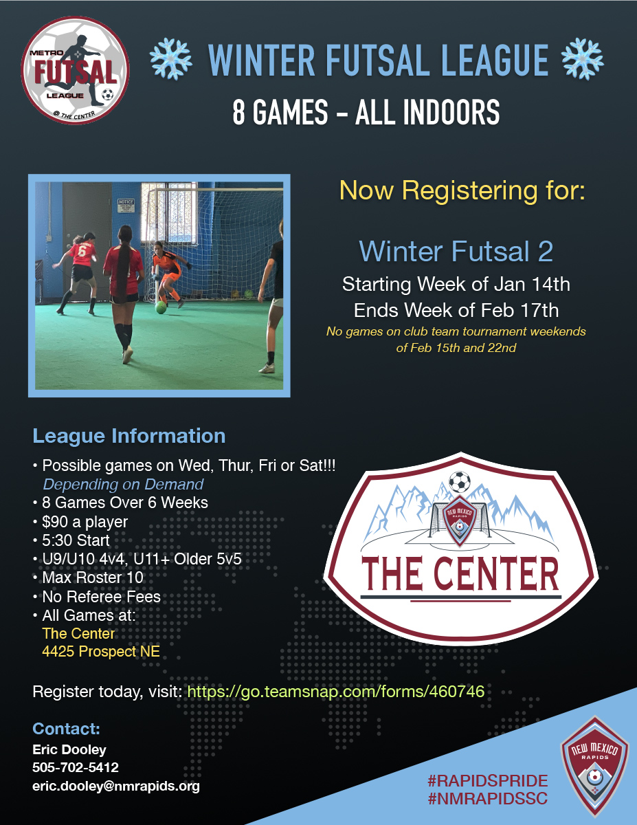 NMRSC Winter Metro Futsal League Flyer 111824